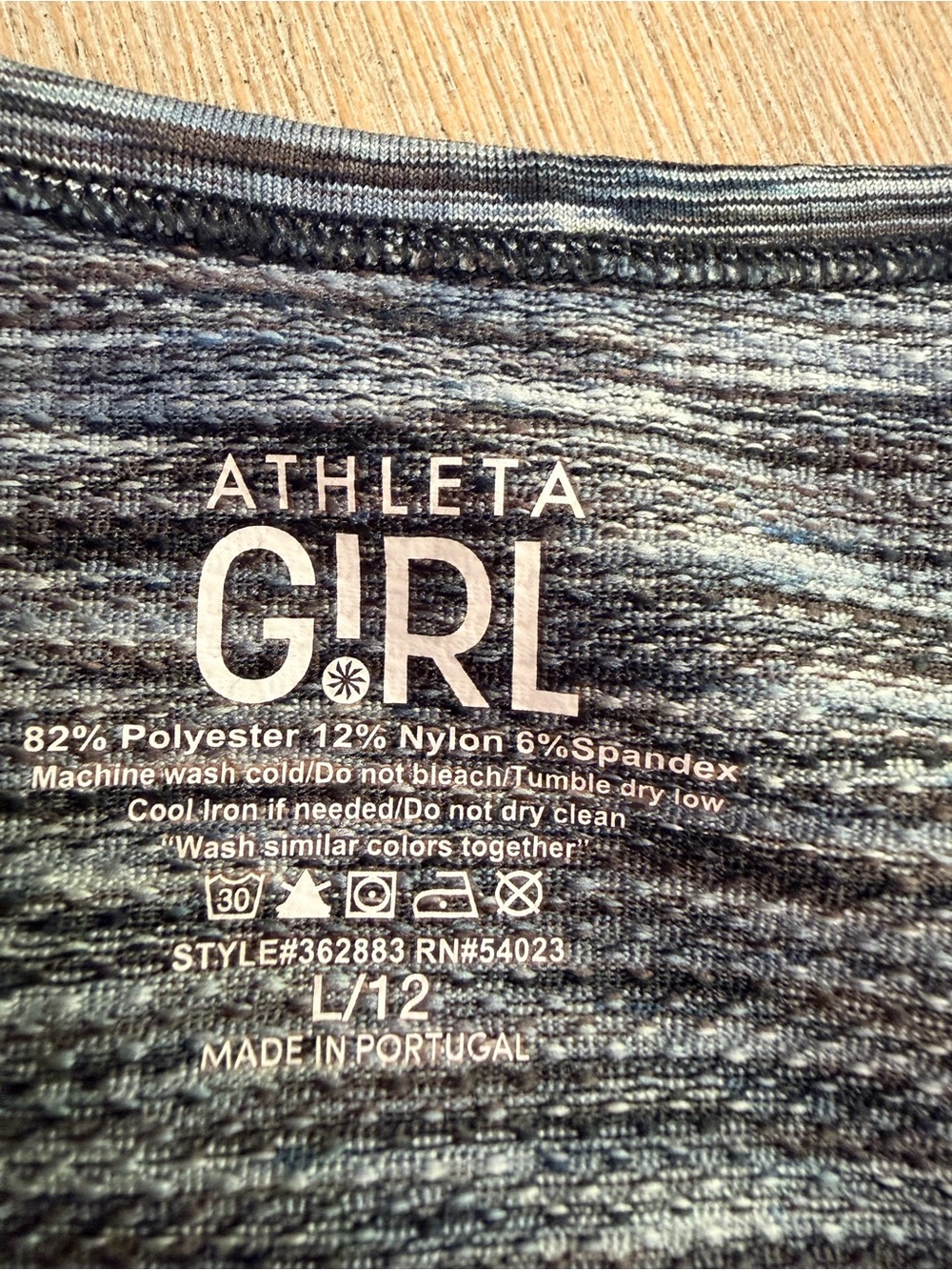 Athleta girl L/12 Sleeve Heathered Grey Active Top - Picture 2 of 8